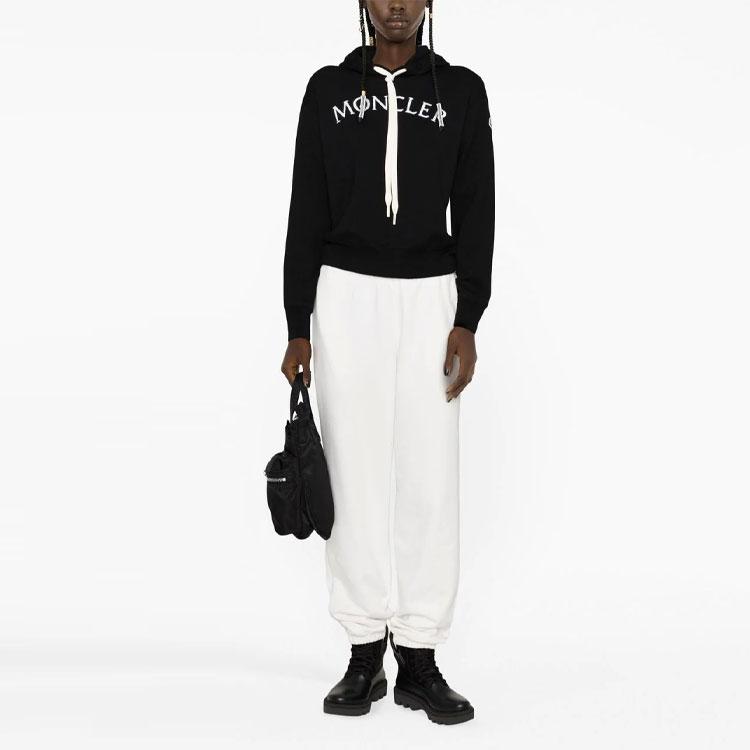 Moncler Solid Color Logo Patch Cuffed Knit Sweatpants Women bottoms I10938H00002899WC033