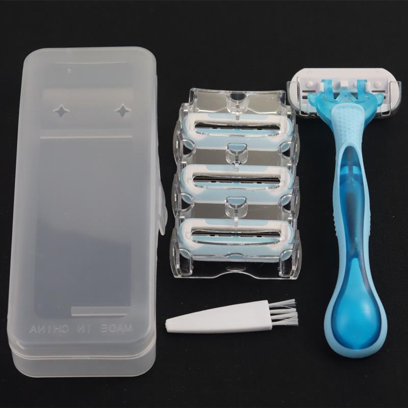 3-Layer Stainless Steel Shaving Razor for Legs & Pubic Hair Removal