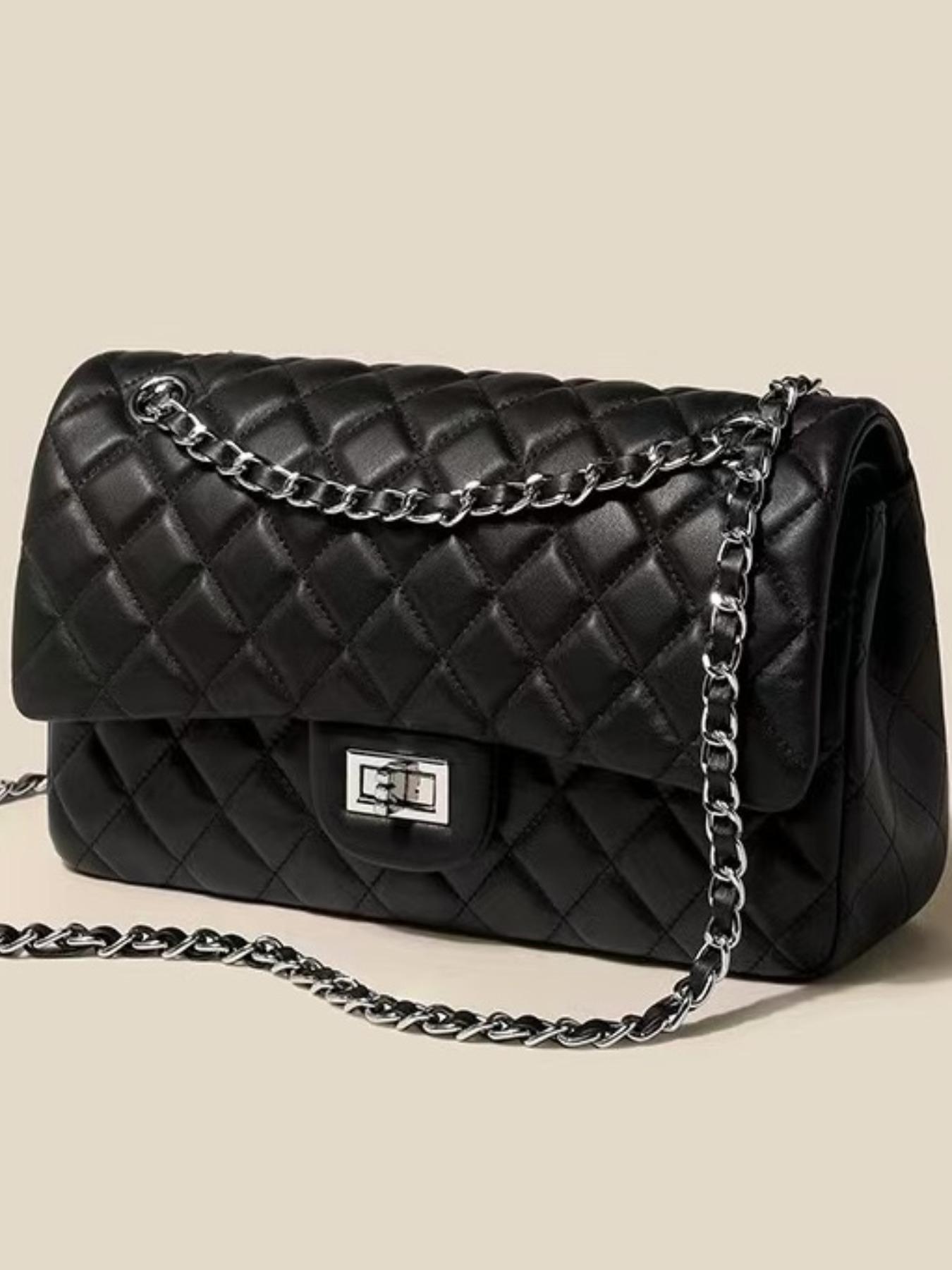 Women s bag rhombus chain bag niche design bag women s bag spring new fashion single shoulder oblique span bag high sense 25*6.5*15cm чёрный