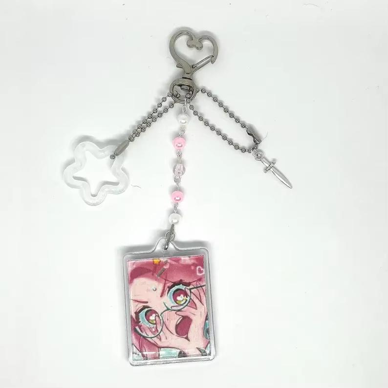 Alien Stage Handgemaakte Bijpassende Sleutelhangers Cartoon Figuur Luka Mizi Hyuna en Ivan Telefoonketting Rugzak Hanger Cosplay Accessoires white