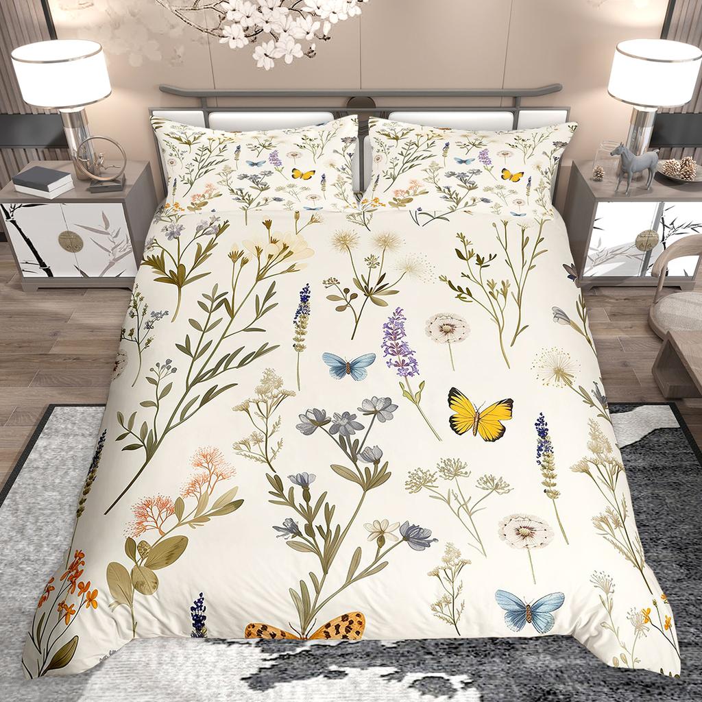 Homewish Chic Dragonfly Butterfly Bee Duvet Cover Set Wild Insect Animal Bed Set Animal Theme Quilt Cover Set