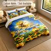 Custom Name Text Bedding 3Pcs Set,Bing Bunny 1 Duvet Cover 2 Pillowcases Soft Bed Linen For Gift
