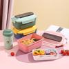 304 Stainless Steel Bento Box with Fork & Spoon - Double Layer Lunch Box for Home, Office, Students, and Light Meals.