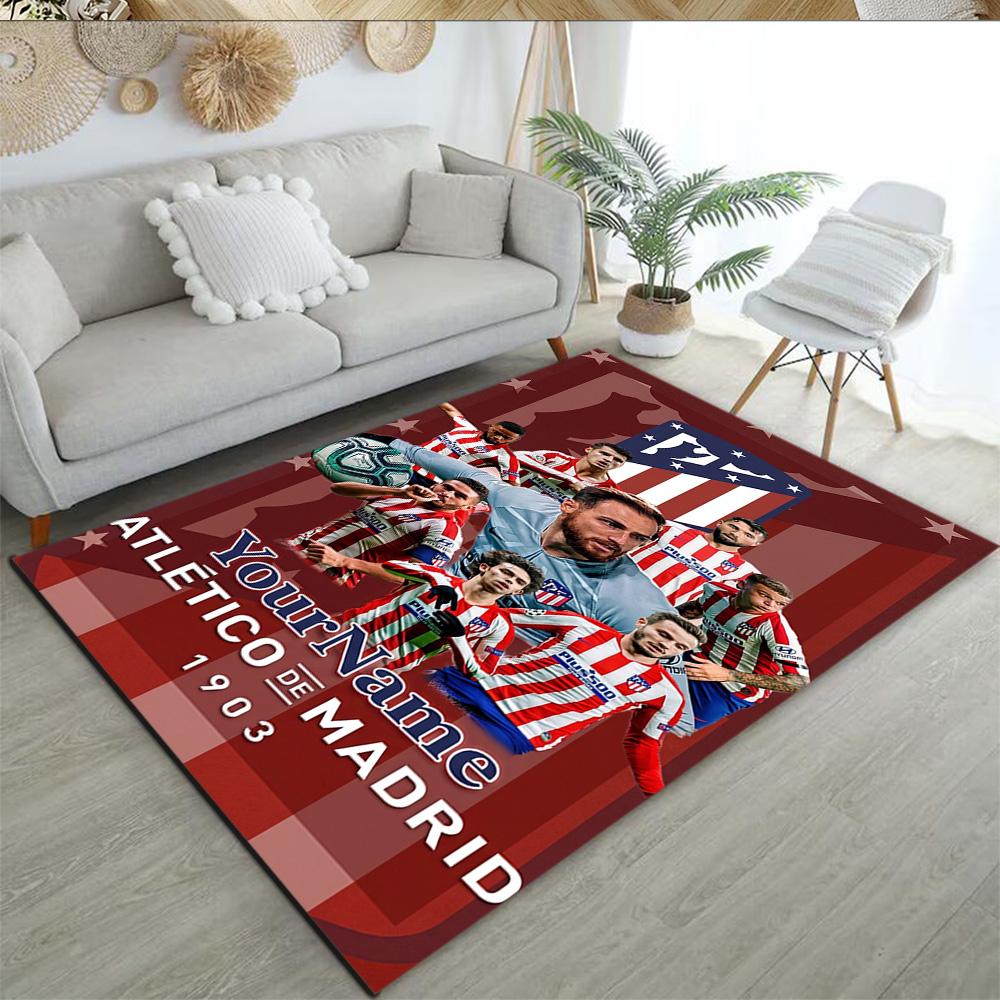 Atletico Madrid Customize Your Name Floor Rug Office Rug Suitable for Kitchen Dining Room Dormitory Playrooms Antislip Carpet Office home decor