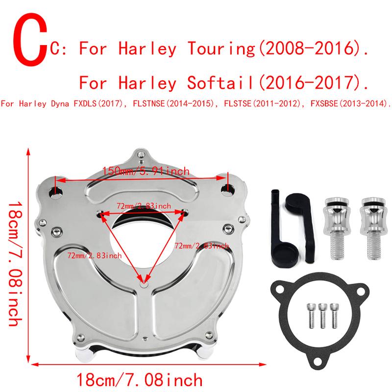 RSD Clarity Air Cleaner Intake Filter Chrome For Harley Sportster Iron 883 1200 Dyna Softail FXSTC Fat Bob Touring FLHT FLHTC