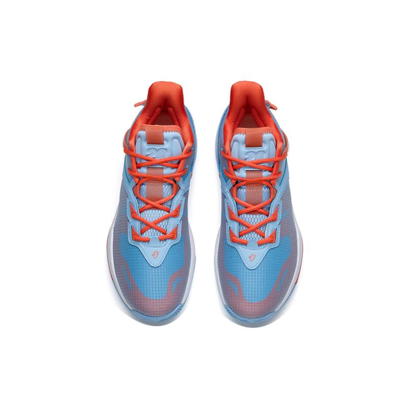 Anta Swoosh 2.0 Basketball Shoes Men's Low Top Waterfall Blue/Chrysanthemum Orange Sneakers 112231606-6