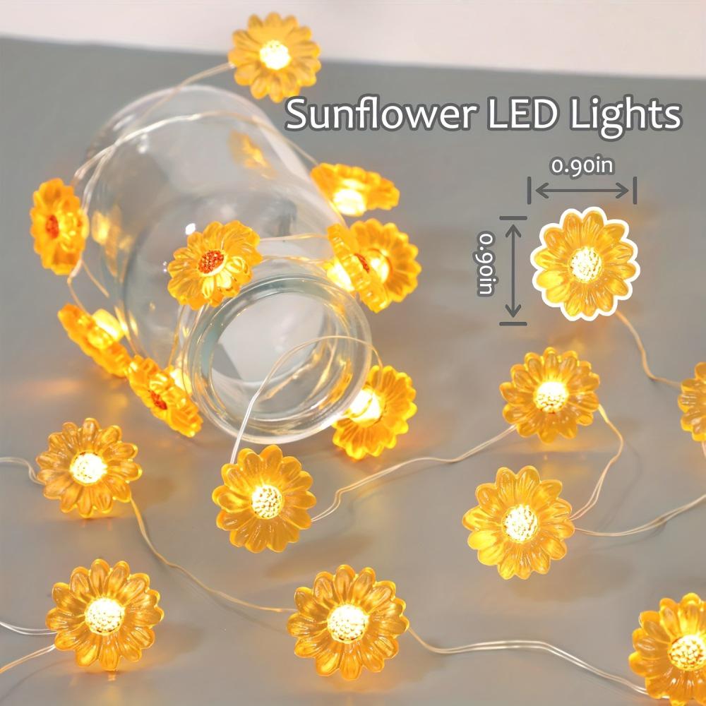Sunflower LED String Lights: Copper Wire with Bee, Flamingo, and Butterfly Shapes for Festive Decoration