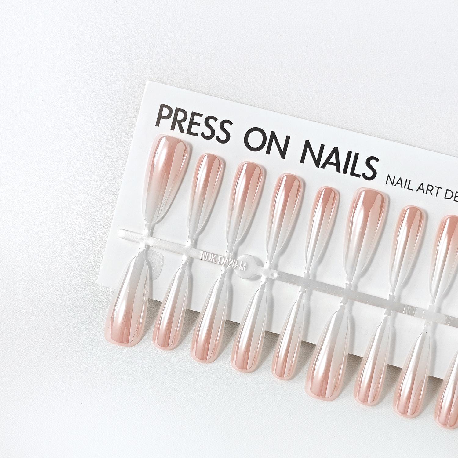 

Jiaolong Electroplated Wearable Nails: 30-Piece Gradient Gentle Style Set for Spring & Summer