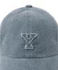 YALE Y Logo Pigment Washed Ball Cap_Blue Gray