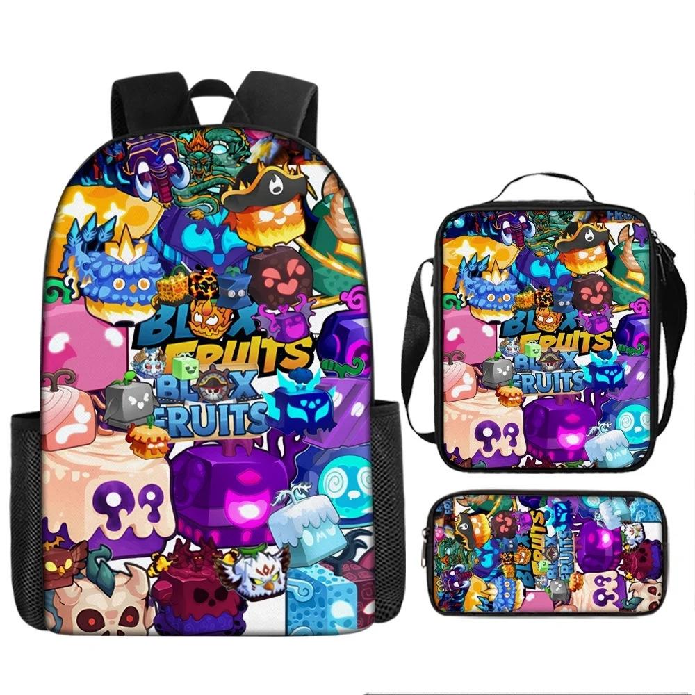 Blox Fruits Sac à dos pour école primaire et secondaire Sac à dos pour enfants Sac à dos grande capacité Sacoche Trousse schoolbag