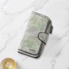 Delicate yellow flower fennel plant print long wallet multifunctional portable coin purse with clasp suitable for daily commuting large capacity