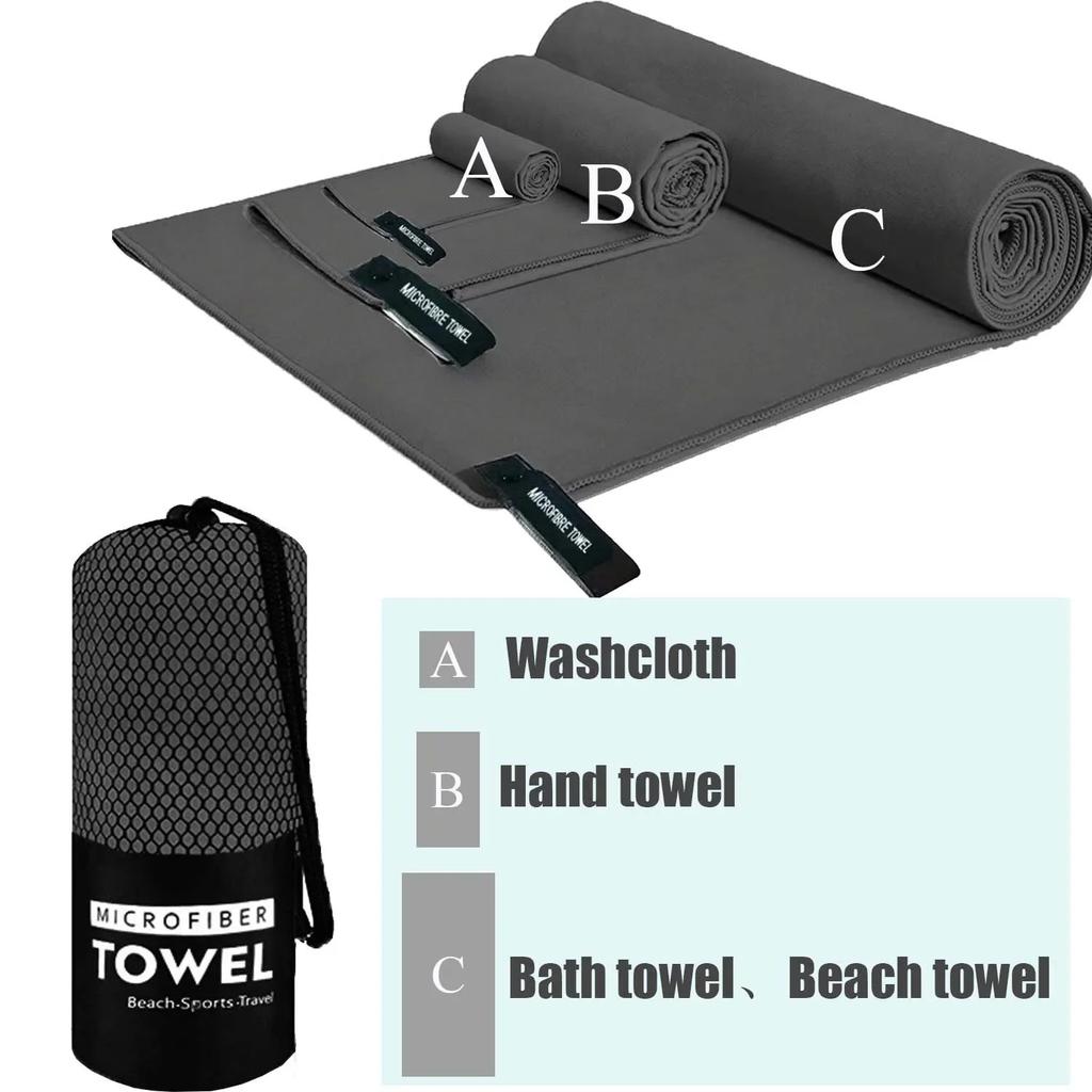 Quick Drying Towel, Lightweight Microfiber Sports Towel for Swimming, Beach, Camping, Gym, Yoga, Fast Dry Bath Towel Home