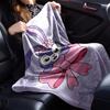 1pc Rabbit Bow Blanket Lightweight Flannel Throw for Sofa Bed Travel Camping Livingroom Office Couch Chair