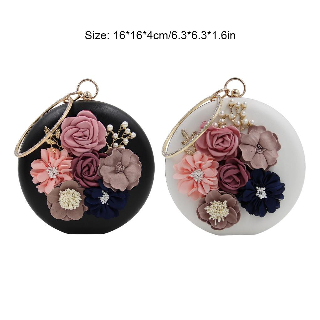 Women Evening Bag Flower Rhinestone Fashion Party Dinner Shoulder Handbag School Office Shopping Tote for Girls