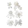 2Pcs Pearls Embellished Shoe Buckles Clips Easy Installation Footwear Decorations Accessories For Women Sneakers Sandals