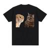 Funny Cute Cats Talking Meme Graphic T-shirts Men Women Fashion Short Sleeve T Shirt Casual Oversized T-shirt 5074