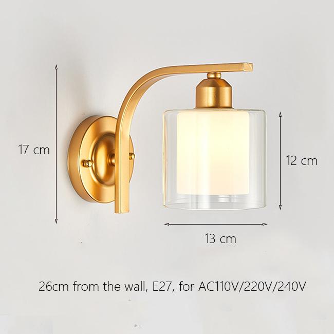 Decorative Led Wall Lamp Iron Night Reading Beside Lamp Home Stairs Vintage Loft Sconce Wall Lights Glass Ball Gold Black E27