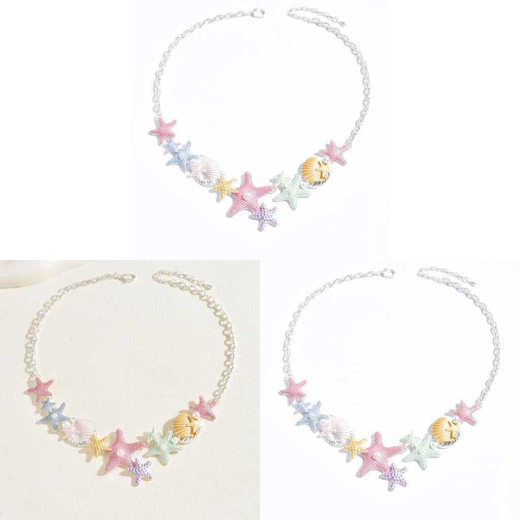 Shell Necklace For Women With Pearl Lock Pendant Beach Style Summer Accessories