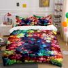Colorful Gradient Floral Pattern. Bedding Sets Duvet Cover Sets Duvet Covers Pillowcases(1 * Duvet Cover 2 * Pillowcases, Without Duvet Insert)