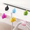 10-Pack Cartoon Hand-Shaped Adhesive Cable Clips, Silicone Charger Cord Organizer, Phone & Data Line Management Hooks, Multi-Purpose Cable Holder