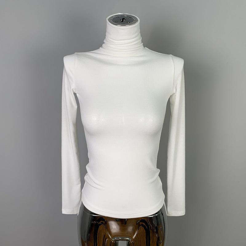 Women's Korean Slim Fit High Neck Long Sleeve T-Shirt