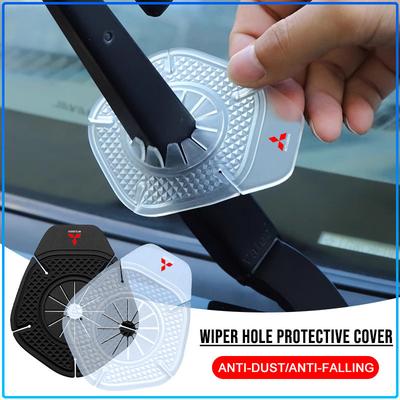 2 Stück Auto Scheibenwischer Schutzabdeckung Staub Wischer Emblem Auto Styling Für Lancer Lancer ASX Outlander 2 3 Pajero Mirage Auspuff Pajero 4