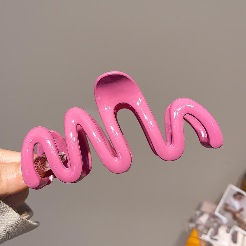 

11 см волнистые нерегулярные геометрические заколки для волос для женщин и девочек сладкие ацетатные волнистые заколки для волос шпильки аксессуары для волос розовый