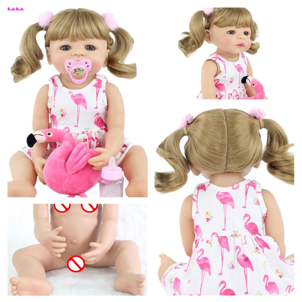 BZDOLL 55cm pełna silikonowa lalka Bebe Reborn realistyczne miękkie winylowe księżniczka jednorożec dzieci dziewczyna zabawka do kąpieli prezent urodzinowy dla dzieci