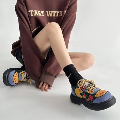 Farbtrend Retro Erhöhende Dicksohlige Hässlich-Süße Schuhe Damen 2025 Neu Beliebt Sommer Leicht Atmungsaktiv Freizeitschuhe