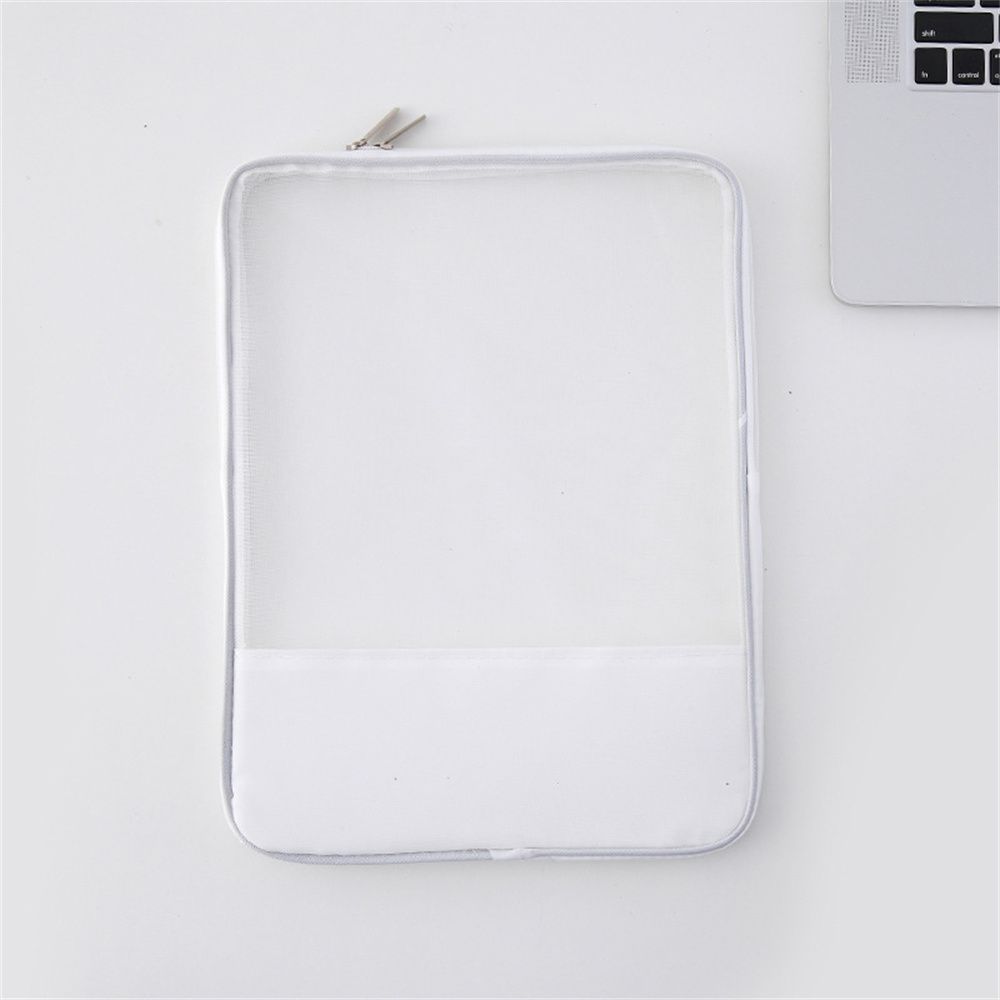 A4 File Bag Transparent Grid Double Seal Safe Folder Documents Bag Organizer Storage Bag School Office File Bag Paper Holder