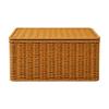 Rattan-Style Storage Basket with Fitted Lid Rustic for Living Room, Shelf
