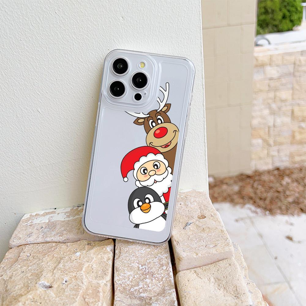 

N102 Счастливого Рождества, Нового года, высококачественные прозрачные чехлы для телефонов iPhone 16 Pro Max, Samsung S23 A15 A35, Xiaomi Redmi, мягкая противоударная задняя крышка for iPhone 16