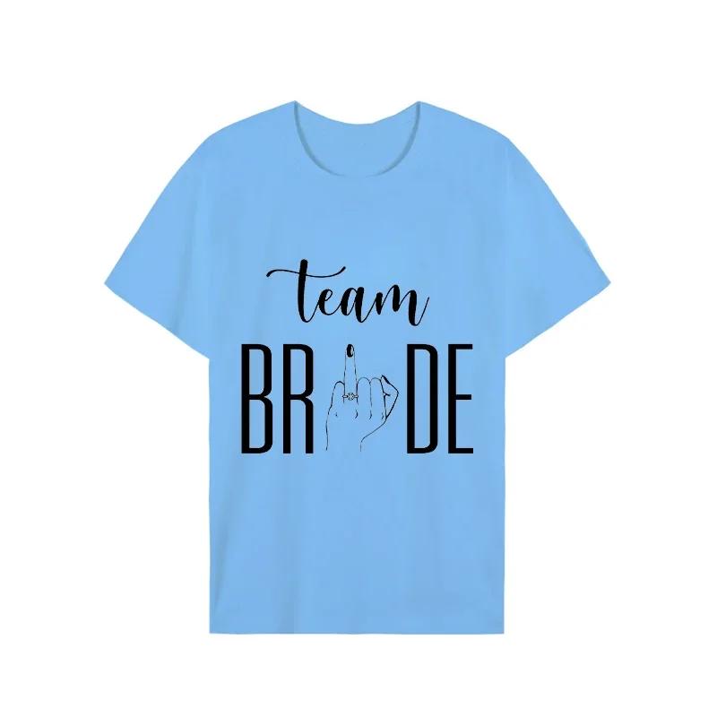 Women Team Bride T Shirt Future Bride Tops Bachelorette T-shirt Short Sleeve EVJF Tshirts Ring Finger Wedding Hen Party Tees