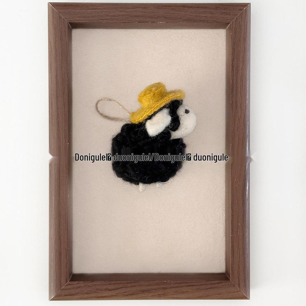 Yellow Hat Sheep Wool Felt Ornament Keychain 