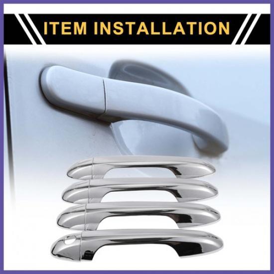 4pcs Exterior Door Handle Cover for Toyota Tacoma 16-23 Chrome Silver Tone