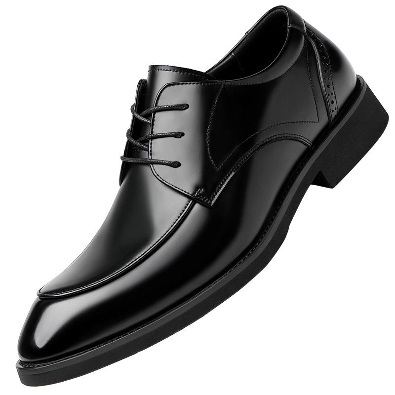 Height-increasing Men's Shoes 8cm New Patent Leather Business Dress Leather Shoes Men's Leather Breathable Pointed Casual Best Man Wedding Shoes