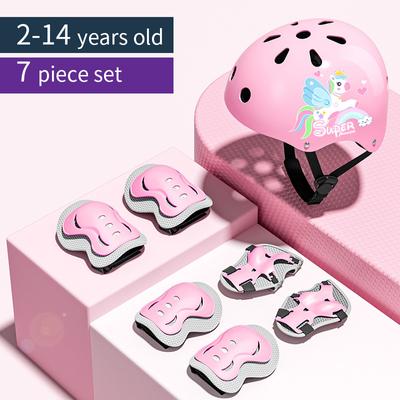 Child Protective Equipment Helmet Elbow Knee Pads for Girls Aged 3 4 5 6 7 8 9 10 11 12 Year Boy Suitable for Roller Skating and Skiing