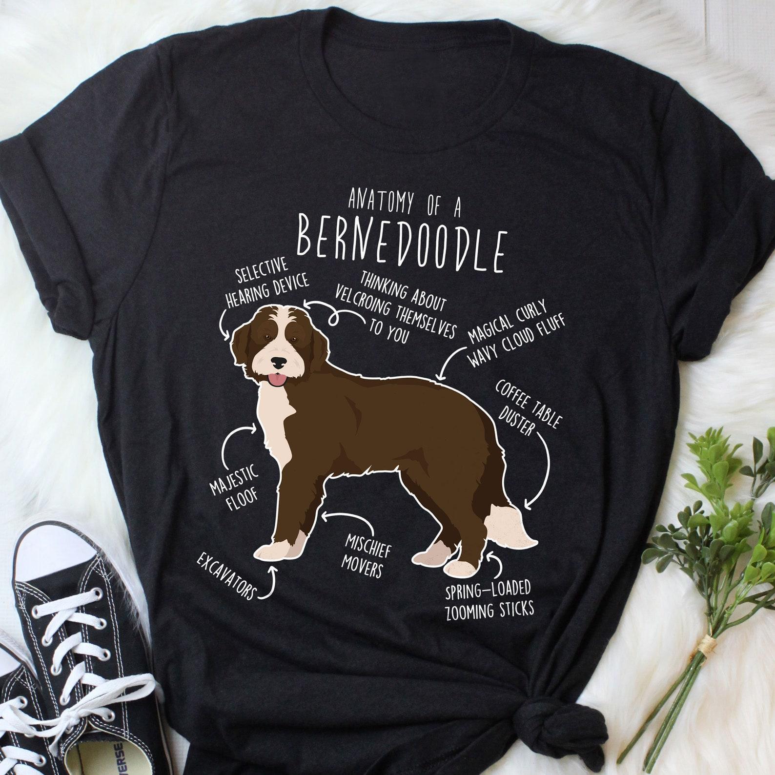Bernedoodle Shirt, Chocolate Bicolor Bernedoodle Dog Lover Gift, , Funny Cute Doodle T-shirt Poodle Mix Cross Tshirt Mom Dad Brown 130