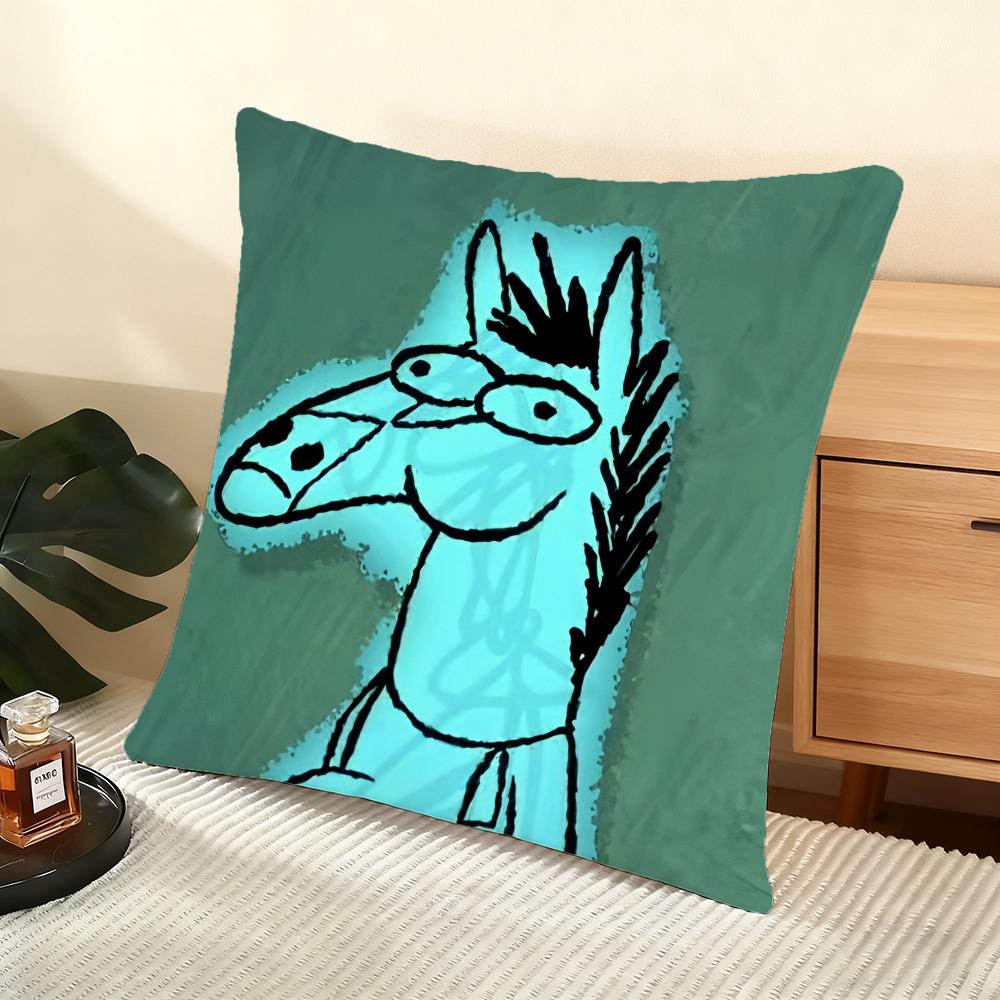 Bojack H-Horseman Cushion Cover Soft Short Plush Pillow Cover Smooth Cozy Texture Aesthetic Cushion Case Home Decor