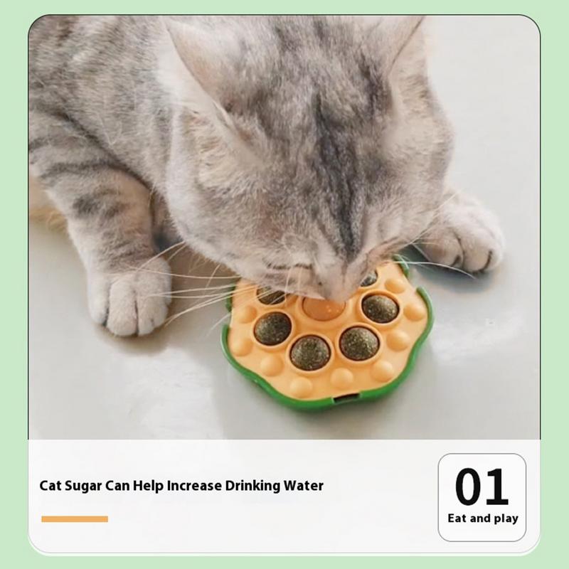 Catnip Cat Wall Stick-on Ball Toy Healthy Natural Catnip Balls Catnip Balls That Stick On Wall Lotus Shape