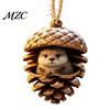 Durable Holiday Ornaments Forest Animal Acorn Ornaments, Cozy Woodland Christmas 2D Acrylic Realistic Hanging Decor Pine Cone Pendant for Xmas