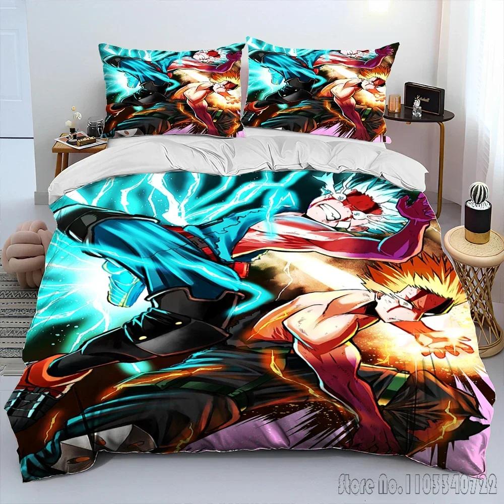 My Hero Academia Anime Tegneserie Dynetrekksett HD Dynetrekk for Barn Sengetøy Sengetøy Soveromsdekor