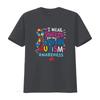 Autism Awareness I Wear Puzzle For My Cousin Colorful Print Casual T Shirt Vintage Washed Top For Everyday Wear Versatile