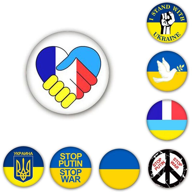 Unisex Ukraine Flag Button Badge For Accessories