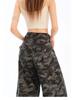 Q2523 Neutral Camo Wide-Leg Women's Jeans - Spring/Autumn New Arrival, Loose Fit, Floor-Length.