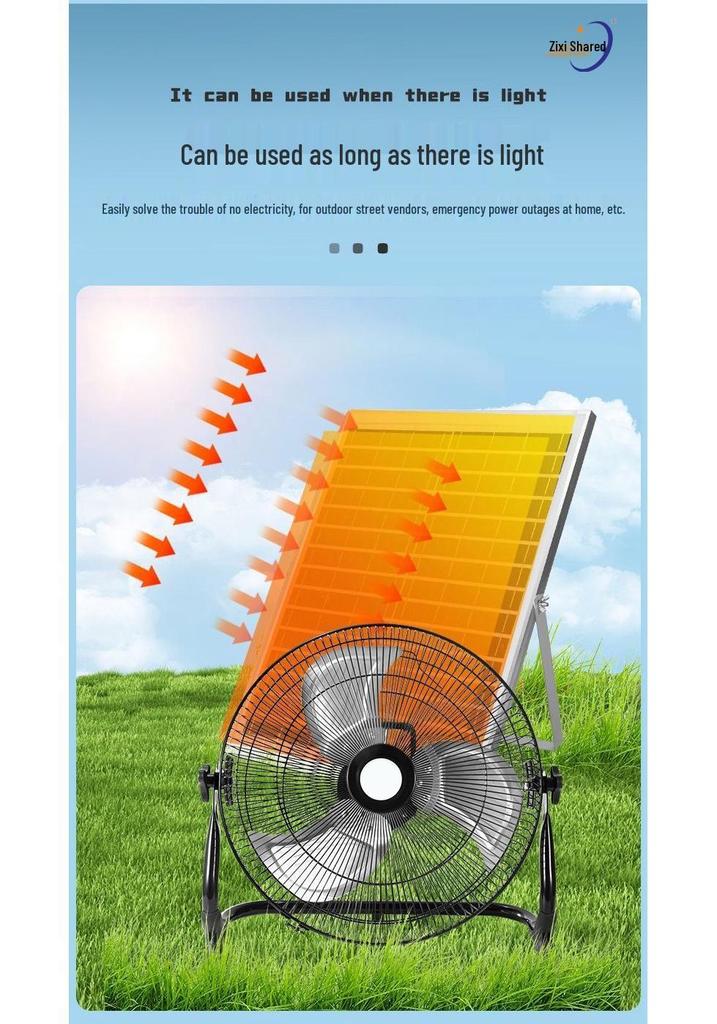 Zi Xi 12V Portable Solar Fan for Camping & Outdoor Use