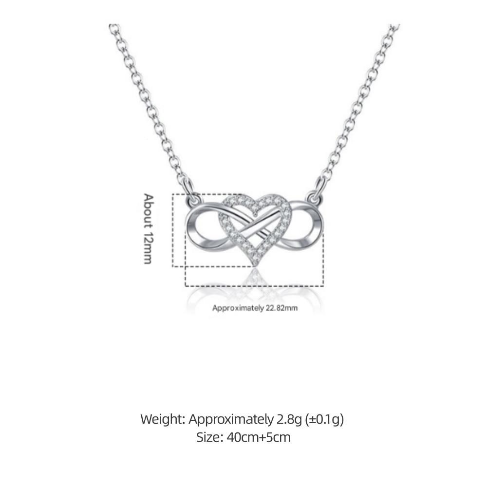 925 Sterling Silver Personality Creative Bond Love Zircon Necklace Birthday Party Anniversary Gift