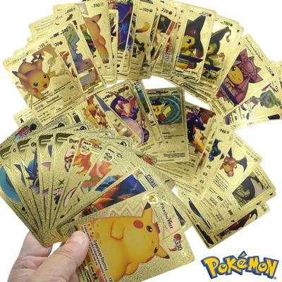 55Pcs Gold Foil Assorted Cards Pokemon Cards Collection H13