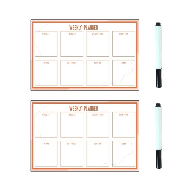 

2Pcs Erasable Whiteboard Reusable PVC Chore Chart Board Fridge Calendar Weekly Planner For Daily Scheduling 11.81x15.7In 1