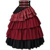 Women's Steampunk High-Waisted Ruffled Skirt for Cosplay